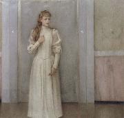 Fernand Khnopff Posthumous Portrait of Margueite Landuyt oil on canvas